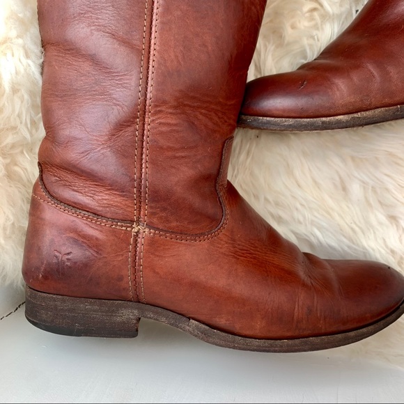 Frye Melissa Button Cognac Brown Tall Riding Boots - Picture 7 of 16